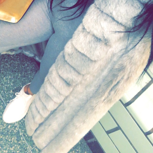 Jackets & Blazers - Gray full length Fo Fur